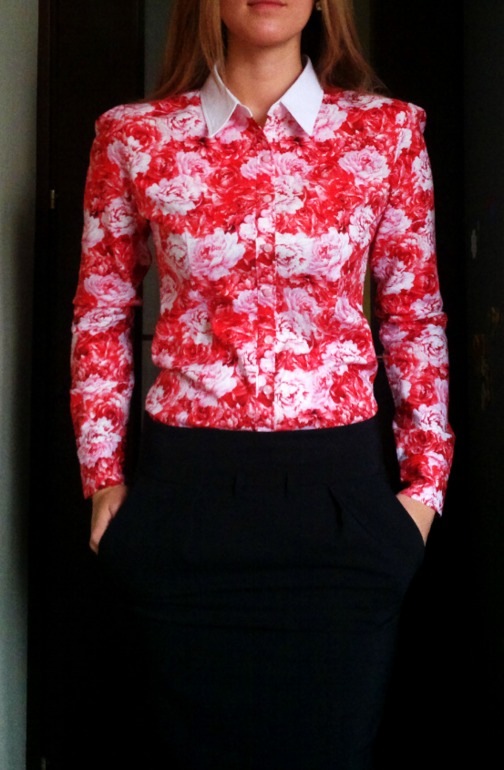 Рубашка "Пионы и Розы".