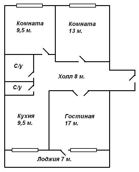 Продажа 3-к.кв. 70 м. в центре Люберец, Московская область
