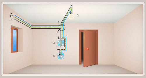 схема установки переключателей и выключателей