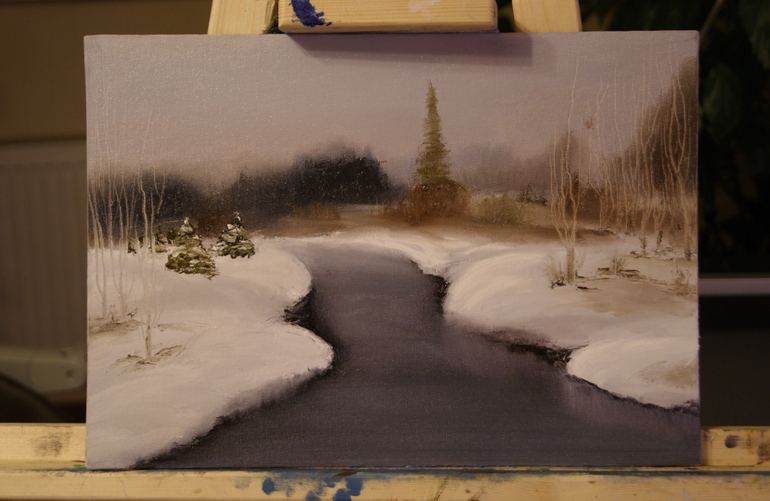Зимний пейзаж. масло, холст.