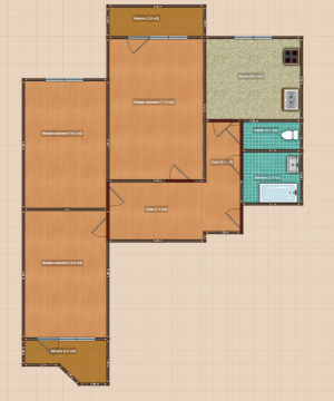 Прихожая и холл в трешке дома П-3