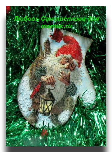 Новогодние подвески. Декупаж.