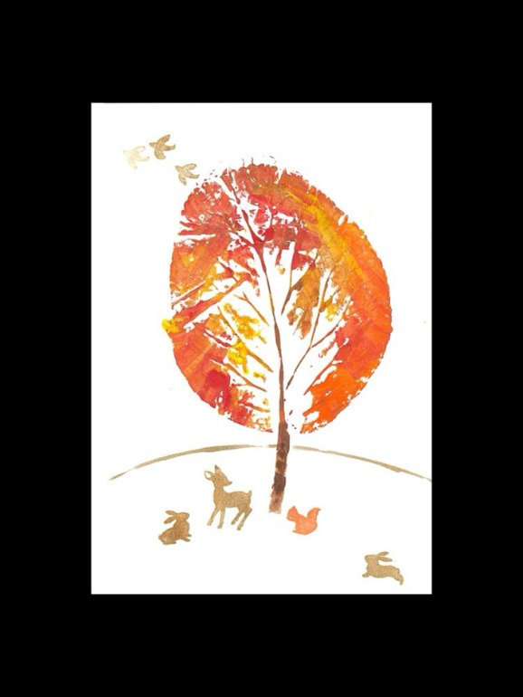 Рисуем листочки с крошкой)))