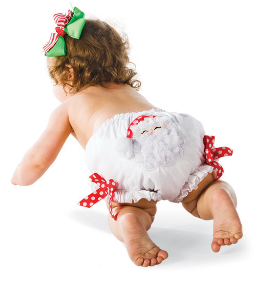 Трусики на подгузник новогодние.