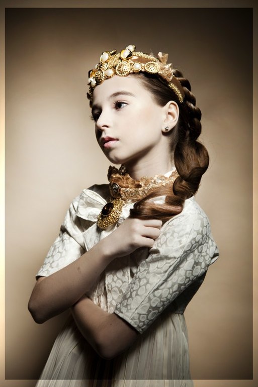 Лера  в  проекте   ROKOkids  . PHOTO: Sasha Sannikova DRESS: Alice LA Neoronova  MUAH: Elena BUONA Yurina