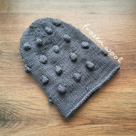 Детская шапочка попкорн однотонная