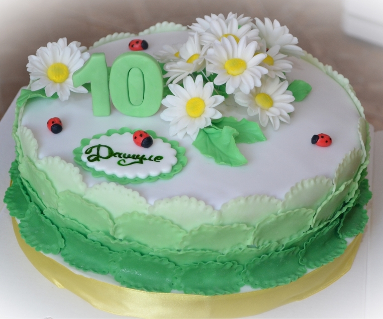 Весенний торт для девочки на 10 лет