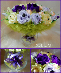 Букет из конфет, композиция-украшение на подарок