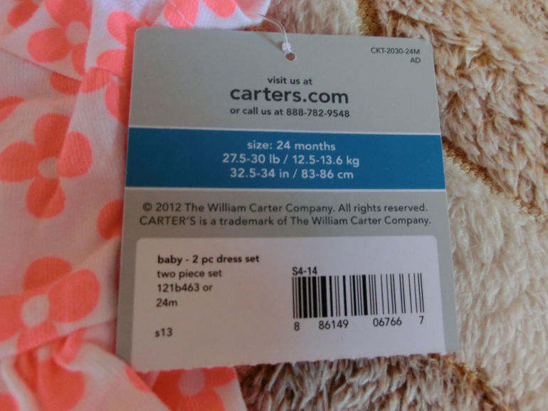 Новый комплект песочник на девочку Carters 83-86 см