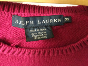 Ralph Lauren XS кофта малиновая
