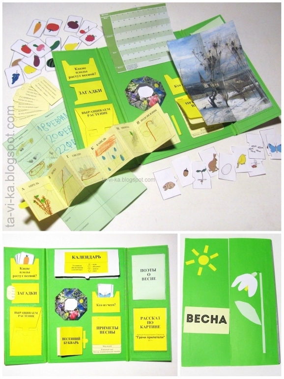 Лэпбук "Весна" с шаблонами для распечатки