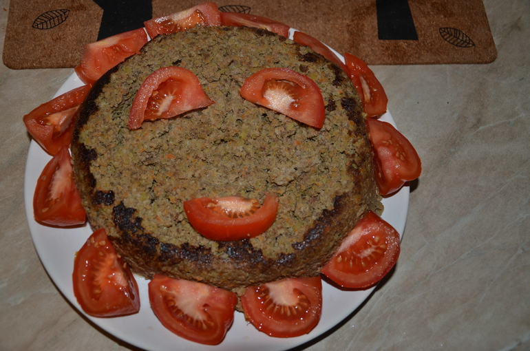 Запеканка из гов.печени с овощами..