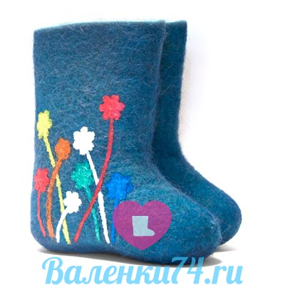 Теплые валенки-самокатки, ручная работа
