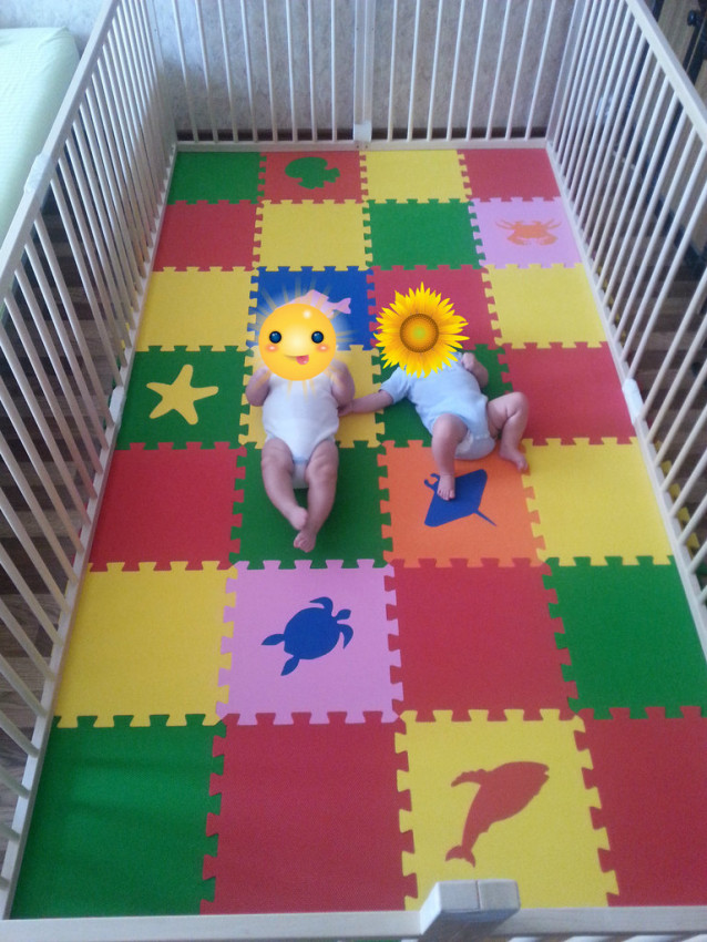 Деревянный манеж для двойни