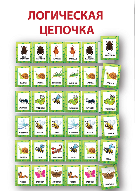 игра на логику насекомые для детей 3,4,5 лет