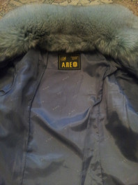 Шуба мутон с воротником из песца