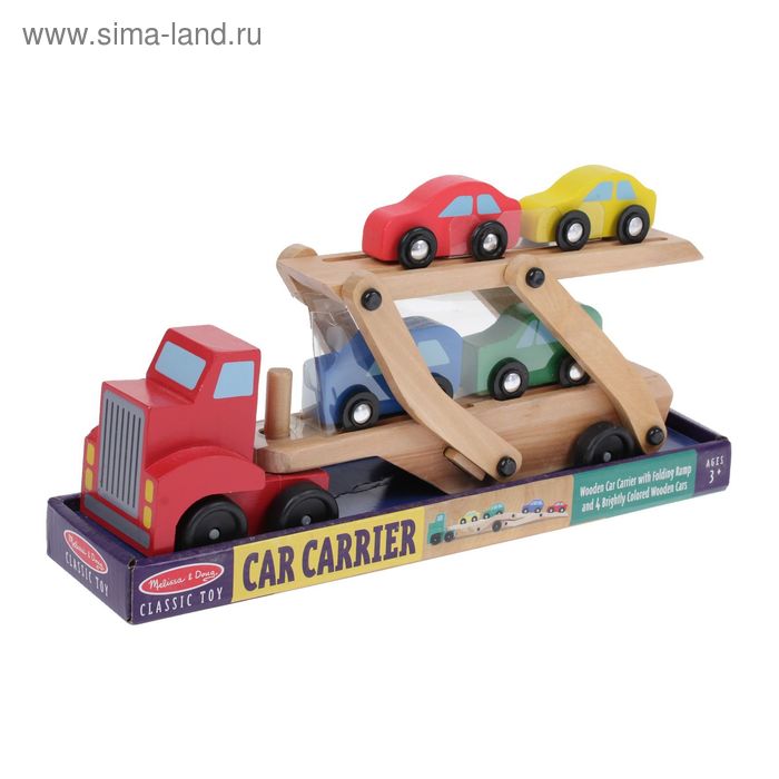 Игрушка деревянная "Автовоз", цвета МИКС