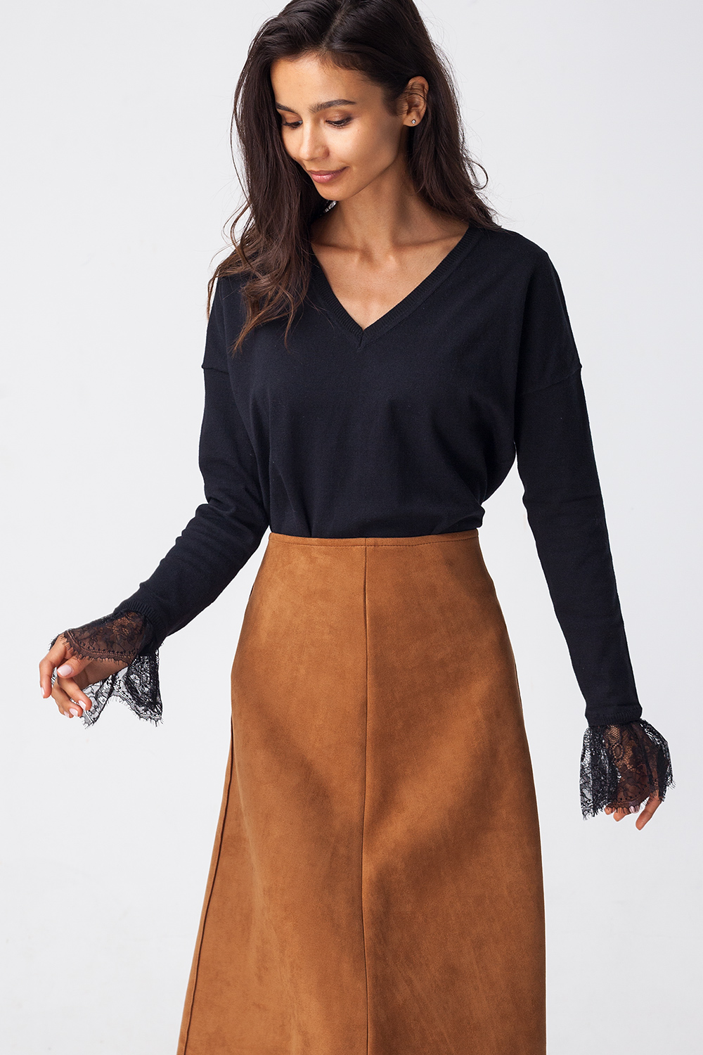 ДЖЕМПЕР С ОТДЕЛКОЙ ИЗ КРУЖЕВА