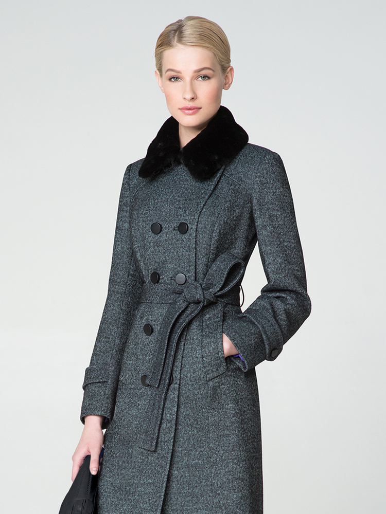 Шерстяное пальто женское демисезонное