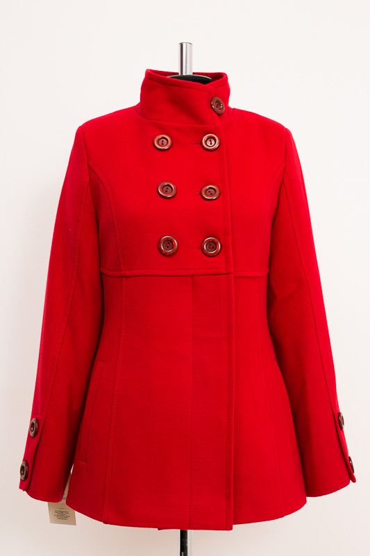 01-2000 Пальто женское демисезонное Кашемир Красный