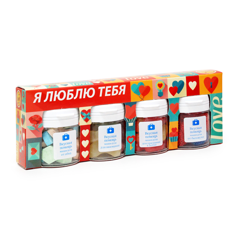 Сладкий набор Вкусная помощь «Я люблю тебя» (4 х 50 мл.)