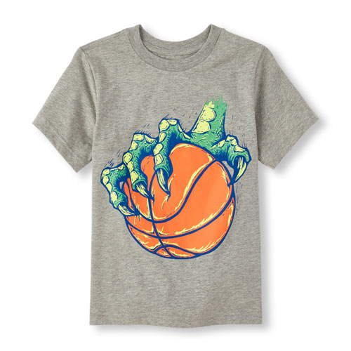 Boys Short Sleeve Dino Basketball Graphic Tee.ЧП!