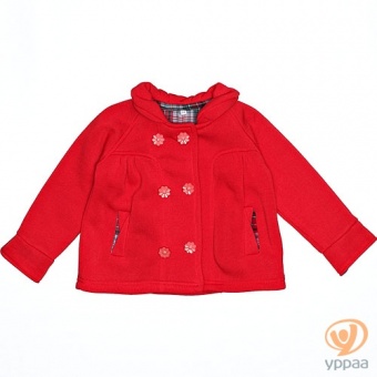 Пальто детское для девочки (красный)
