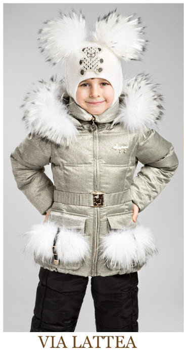 КОМПЛЕКТ ЗИМНИЙ VIA LATTEA "ЗИМНЯЯ КРАСА" КУРТКА СЕРЕБРИСТЫЙ