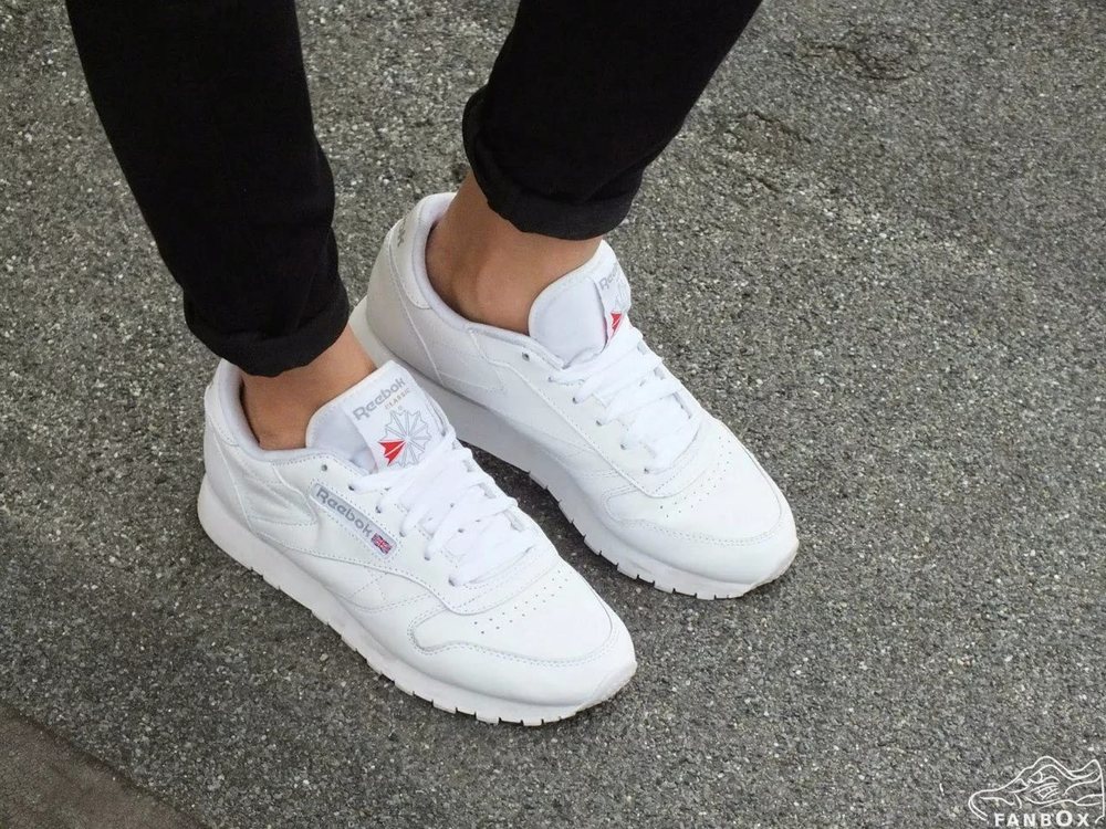 Кроссовки Reebok(копия) натур. кожа - белые Женские