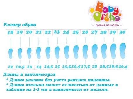 размерная таблица