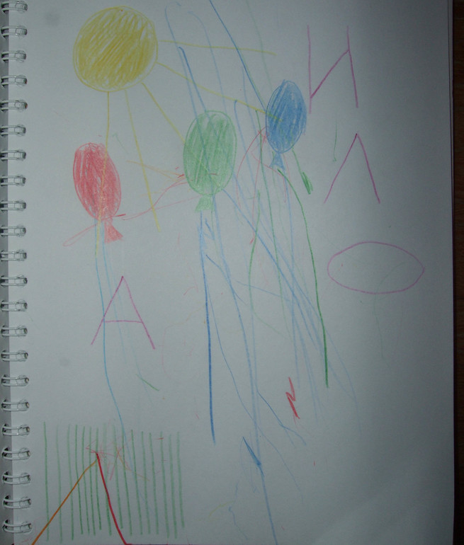 Линии + совместное творчество с малышом 19.11.2013 (2 года и 1 месяц)