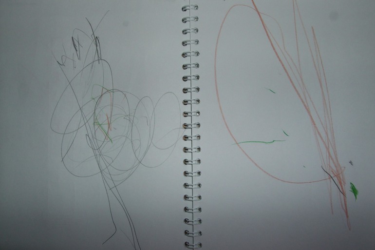 Линии + совместное творчество с малышом 19.11.2013 (2 года и 1 месяц)