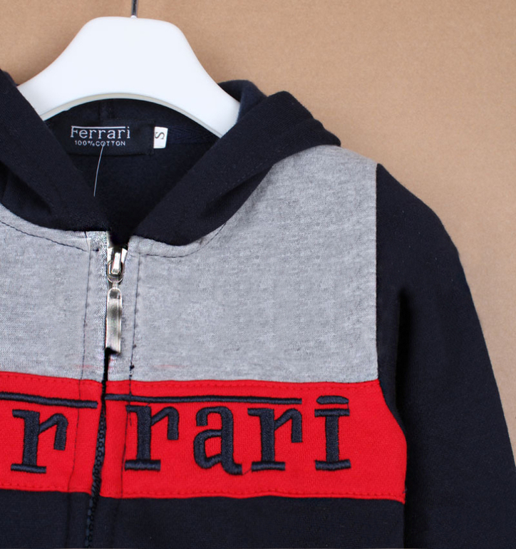 Спортивный костюм Ferrari с легким начесом темно-синий