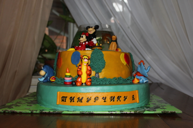 Любимому крестнику тортик на 2 годика!!! Покритикуйте!!!