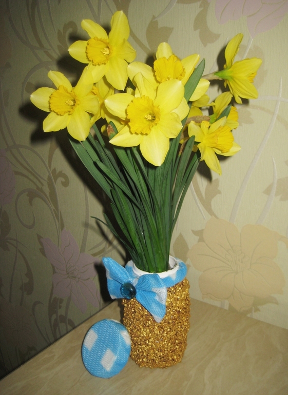 Декор баночки гречневой крупой (видео мк)