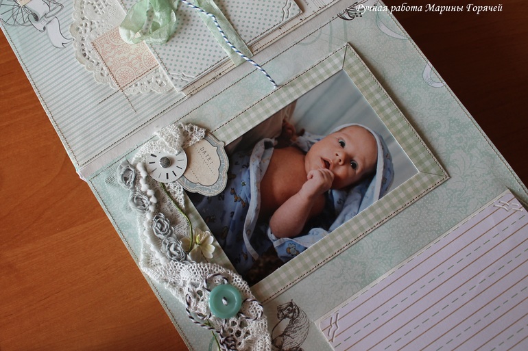 Альбом для новорожденного мальчика - винтаж и кружева!