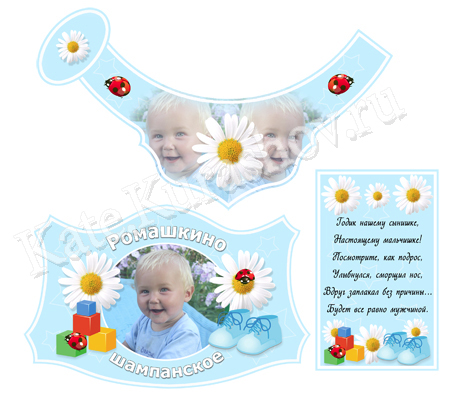 Ромашкино День Рождения - набор под торт