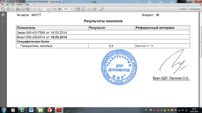 Поход в ЦИР и анализы
