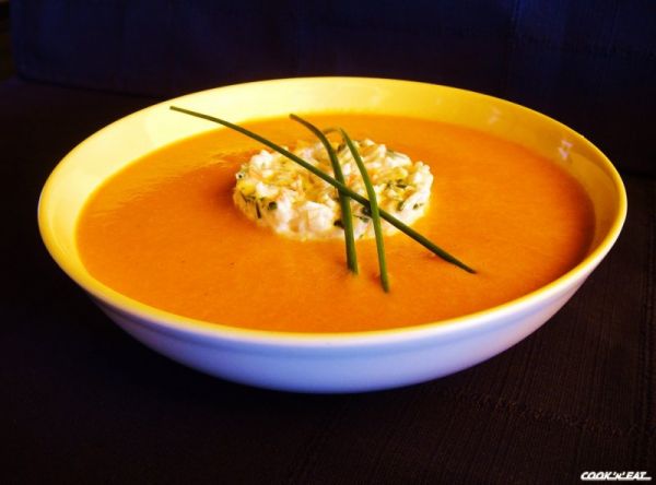 Йогуртовый суп из печеного болгарского перца