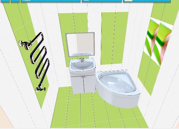 Зеленая ванная, какой вариант больше нравится?