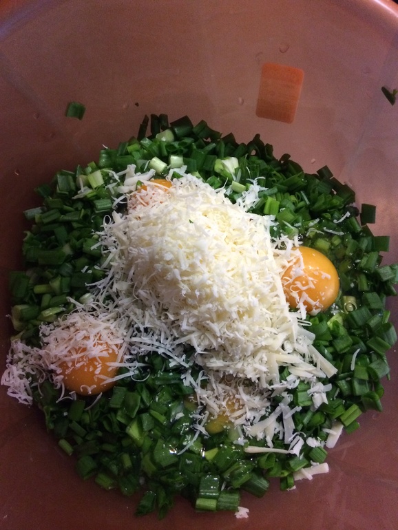 Пирог с зеленым луком