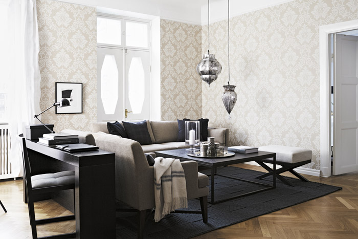 Обои в гостинную