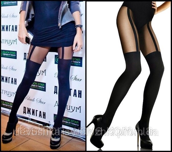 Колготки с имитацией чулков - 600р