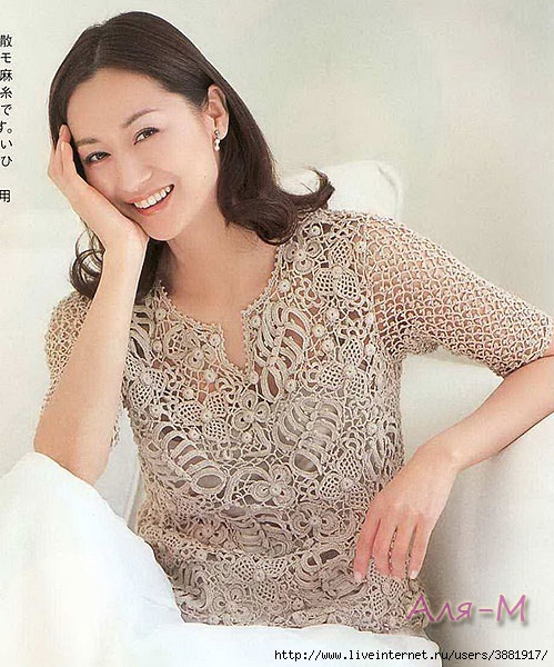 Белая тунику крючком. МК.