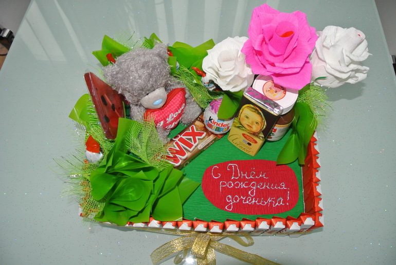 Торт подарок на день рождения. Подарок маме. Оригинальный подарок девушке. Необычные подарки своими руками. Подарок на рождение дочери.