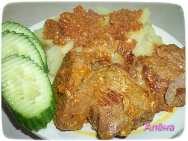 Свинина с овощами.