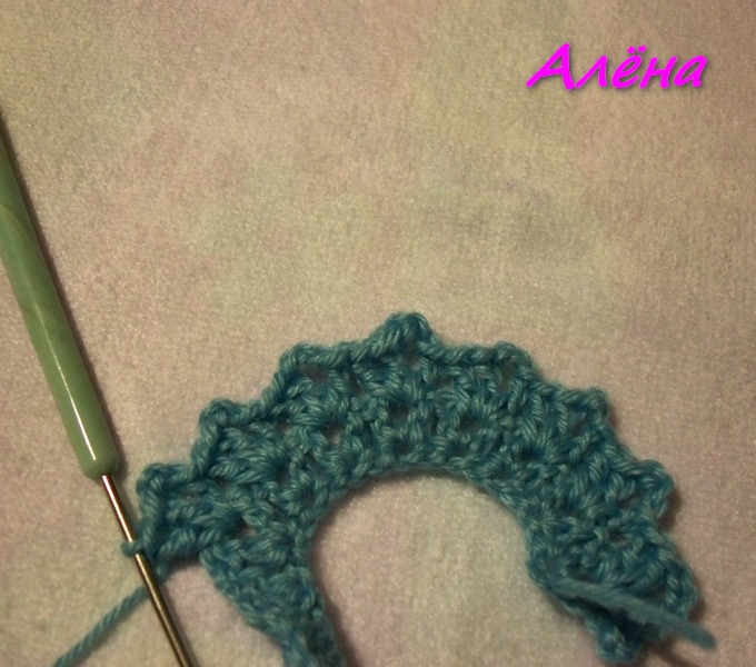 МК вязаной заколочки крючком.
