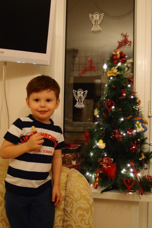 Наряжали елку...наверно она самая ранняя в этой стране)