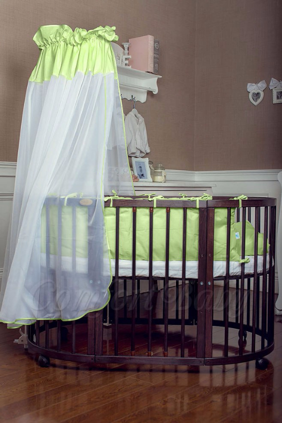КРОВАТКА- ТРАНСФОРМЕР "COMFORT BABY" .Цена: 25 000 руб.  ХАРАКТЕРИСТИКИ:  возраст детей: 0-5 лет  габариты модели (Д х Ш х В): 1) колыбельки: 78*76*81 см  2) овальной кроватки: 128*76*81 cм  матрас приобретается отдельно.  максимальная нагрузка: 120 кг  Материал: изготавливается только из настоящего массива бука высшего сорта.  сборка: кровать в разобранном виде, простота сборки, инструкция по сборке на русском языке  продукция сертифицирована  производство: Россия  гарантия: 2 года   Дополнительные характеристики: 4 положения по высоте (расстояние положения дна от пола без колес: 1см, 12см, 37см, 57см; расстояние между отверстиями снизу-наверх: 12см, 15см, 20см.); 3 прутика - съемные.  КОНМПЛЕКТАЦИЯ:  1-я ступень - круглая кроватка  2-я ступень - овальная кроватка  3-я ступень - диванчик  4-я ступень - манеж  5-я и 6-я ступени - 2 кресла и столик  7-я ступень - пеленальный столик  ДОПОЛНИТЕЛЬНЫЕ ОПЦИИ:  Комплект постельный "Classic" +6950 руб.  Комплект постельный "Colorit" + 11990 руб.  Фирменный держатель для балдахина +790 руб.  Комплект цельных матрасов " Холкон"/ "Кокос" (круглый+овальный) +8490 руб  Маятник "ComfortBaby Pendulum" 2 в 1+6990 руб.
