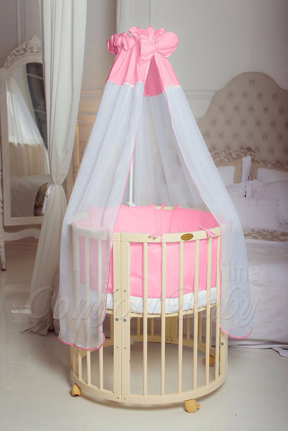 КРОВАТКА- ТРАНСФОРМЕР "COMFORT BABY" .Цена: 25 000 руб.  ХАРАКТЕРИСТИКИ:  возраст детей: 0-5 лет  габариты модели (Д х Ш х В): 1) колыбельки: 78*76*81 см  2) овальной кроватки: 128*76*81 cм  матрас приобретается отдельно.  максимальная нагрузка: 120 кг  Материал: изготавливается только из настоящего массива бука высшего сорта.  сборка: кровать в разобранном виде, простота сборки, инструкция по сборке на русском языке  продукция сертифицирована  производство: Россия  гарантия: 2 года   Дополнительные характеристики: 4 положения по высоте (расстояние положения дна от пола без колес: 1см, 12см, 37см, 57см; расстояние между отверстиями снизу-наверх: 12см, 15см, 20см.); 3 прутика - съемные.  КОНМПЛЕКТАЦИЯ:  1-я ступень - круглая кроватка  2-я ступень - овальная кроватка  3-я ступень - диванчик  4-я ступень - манеж  5-я и 6-я ступени - 2 кресла и столик  7-я ступень - пеленальный столик  ДОПОЛНИТЕЛЬНЫЕ ОПЦИИ:  Комплект постельный "Classic" +6950 руб.  Комплект постельный "Colorit" + 11990 руб.  Фирменный держатель для балдахина +790 руб.  Комплект цельных матрасов " Холкон"/ "Кокос" (круглый+овальный) +8490 руб  Маятник "ComfortBaby Pendulum" 2 в 1+6990 руб.